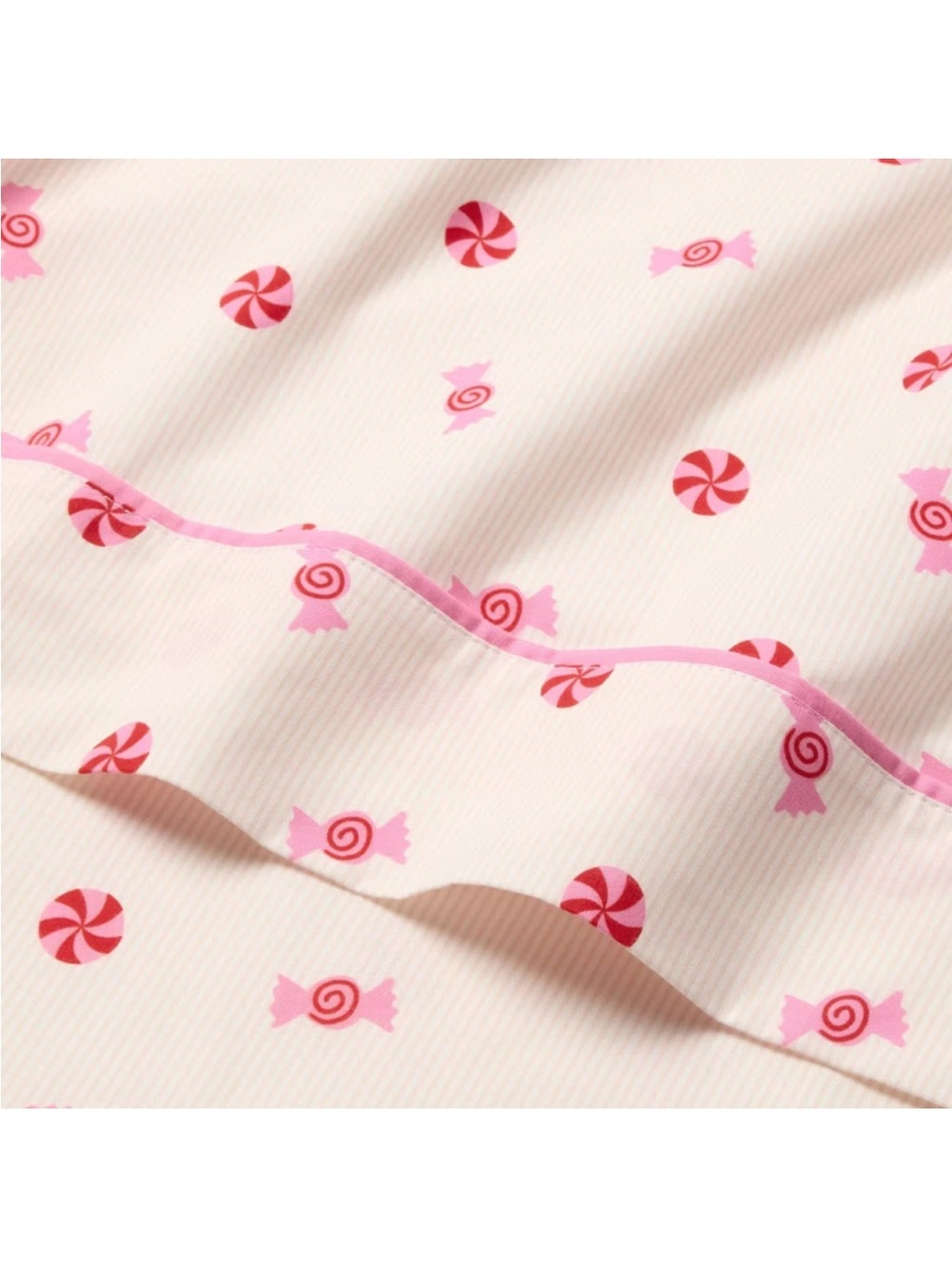 Pillowfort Full Candy Stripes Cotton Sheet Set Pink & White Candy Bedding